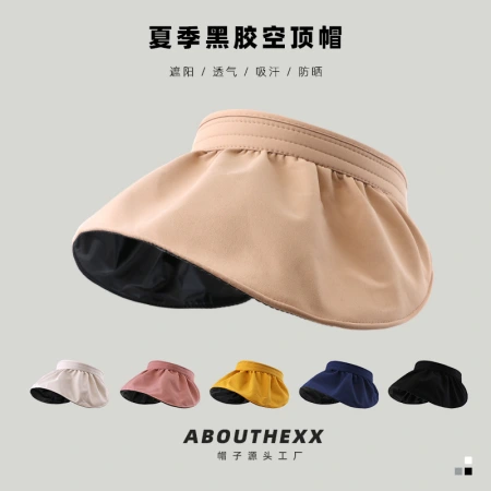 Uv-resistant summer black rubber wide-brimmed open-top hat, play sun protection hat, children's wide-brimmed double-sided sun hat Uv-resistant summer black rubber wide-brimmed open-top hat, play sun protection hat, children's wide-brimmed double-sided sun hat